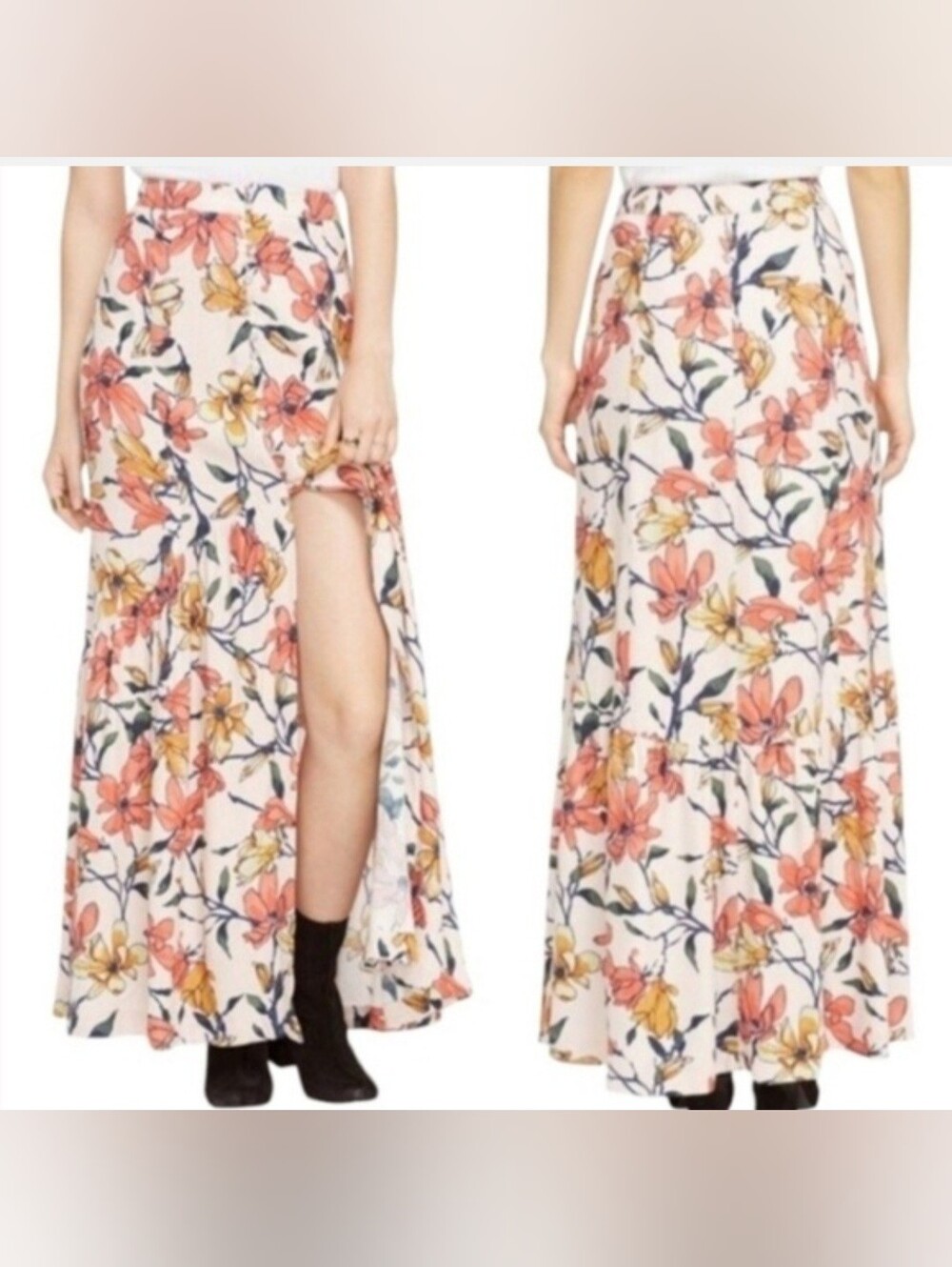 Free People smooth sailing petal pink combo maxi skirt size 8